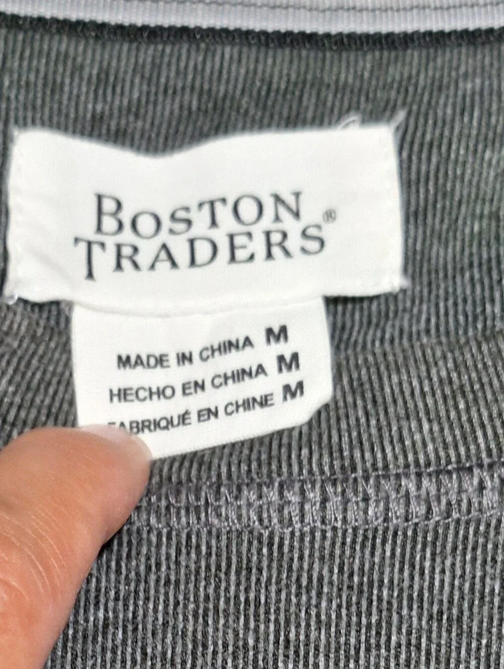 Boston Traders Men's Charcoal Gray Crewneck Sweater